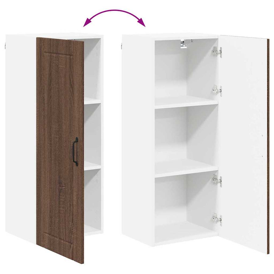 Keukenkast aan de muur met plank Bruin Eiken 40 x 31 x 100 cm
