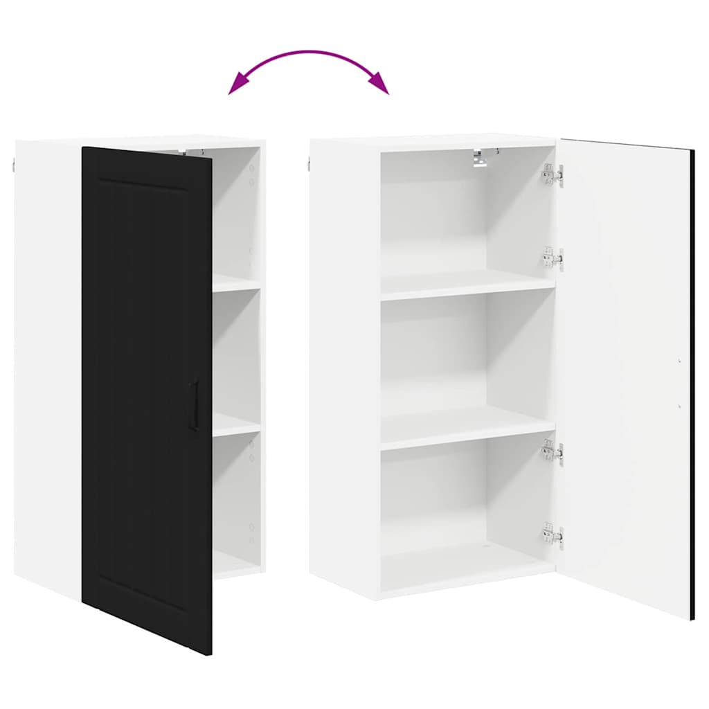Keukenkast aan de muur Zwart 50 x 31 x 100 cm Bewerkt hout
