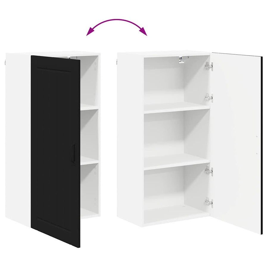 Keukenkast aan de muur Zwart 50 x 31 x 100 cm Bewerkt hout