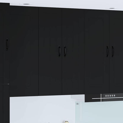 Keukenkast aan de muur Zwart 60 x 31 x 100 cm Bewerkt hout