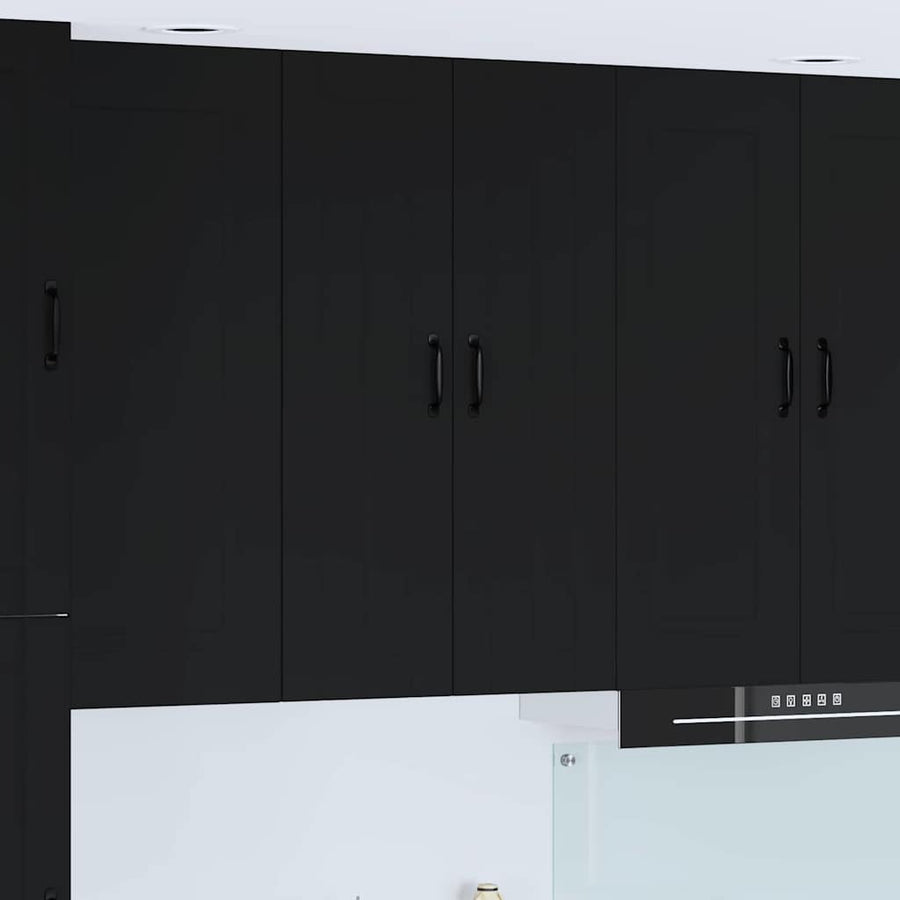 Keukenkast aan de muur Zwart 60 x 31 x 100 cm Bewerkt hout