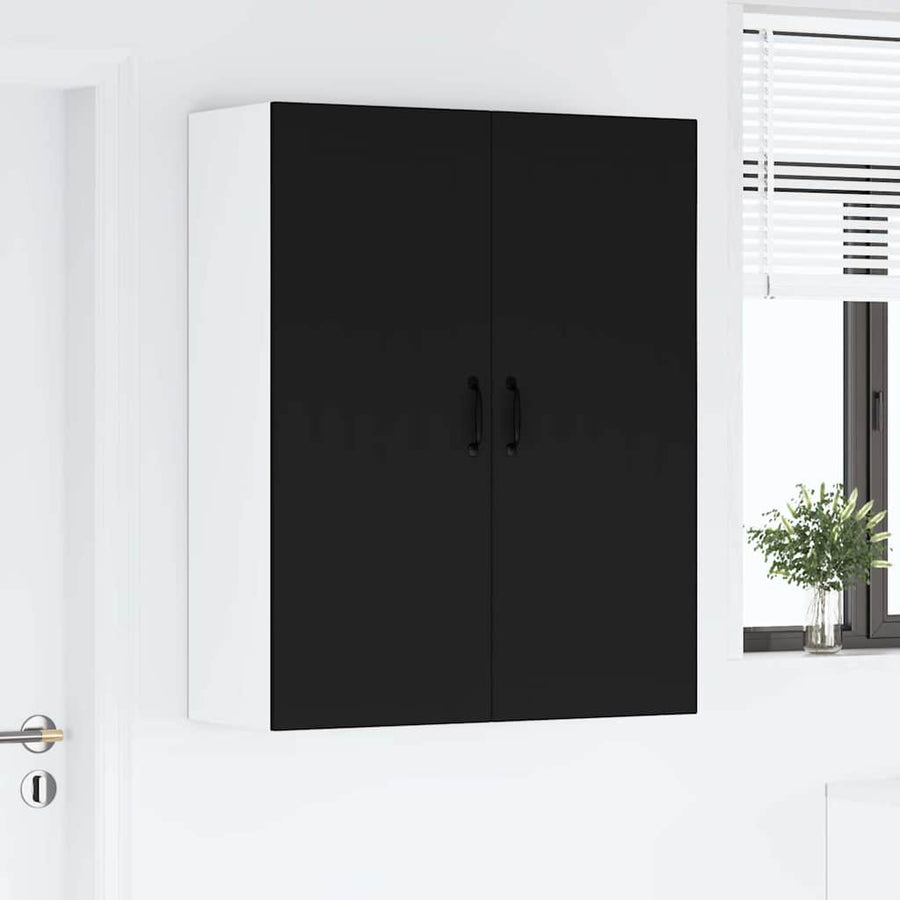 Keukenkast aan de muur Zwart 80 x 31 x 100 cm Bewerkt hout