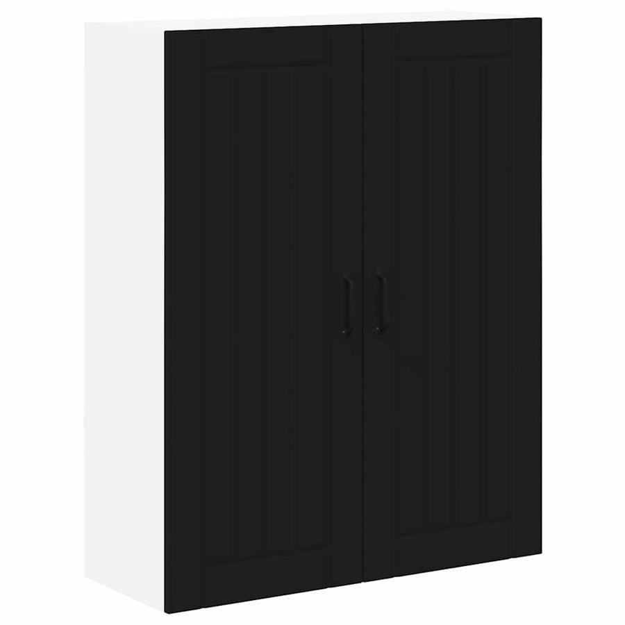 Keukenkast aan de muur Zwart 80 x 31 x 100 cm Bewerkt hout