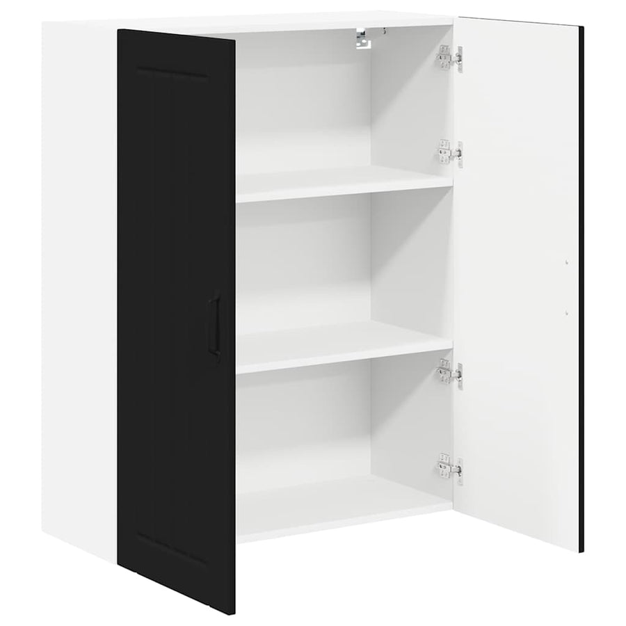 Keukenkast aan de muur Zwart 80 x 31 x 100 cm Bewerkt hout