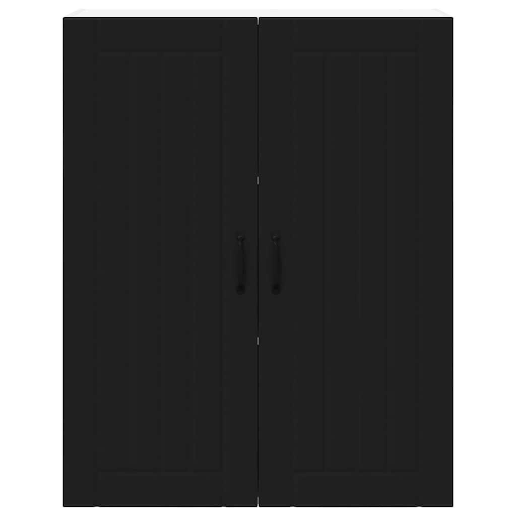 Keukenkast aan de muur Zwart 80 x 31 x 100 cm Bewerkt hout