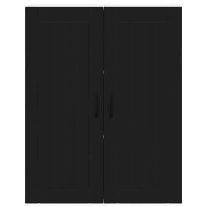 Keukenkast aan de muur Zwart 80 x 31 x 100 cm Bewerkt hout