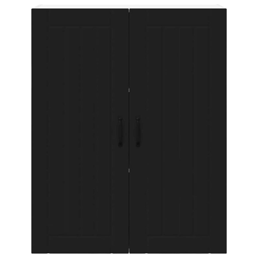 Keukenkast aan de muur Zwart 80 x 31 x 100 cm Bewerkt hout