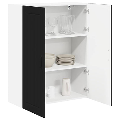 Keukenkast aan de muur Zwart 80 x 31 x 100 cm Bewerkt hout