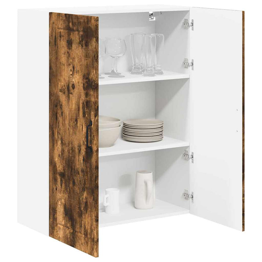 Keukenkast aan de muur met plank Gerookt eiken 80 x 31 x 100 cm