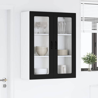 Keukenkast aan de muur Zwart 80 x 31 x 100 cm Bewerkt hout