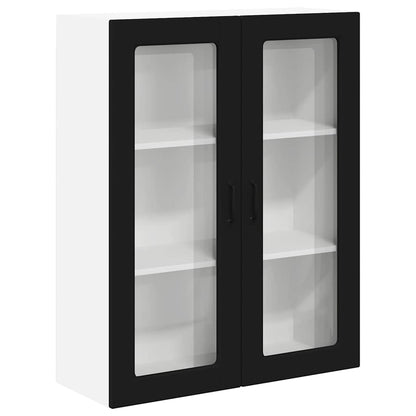 Keukenkast aan de muur Zwart 80 x 31 x 100 cm Bewerkt hout