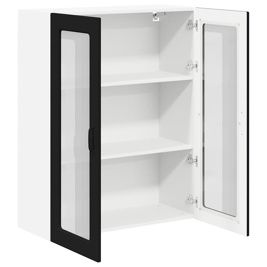 Keukenkast aan de muur Zwart 80 x 31 x 100 cm Bewerkt hout