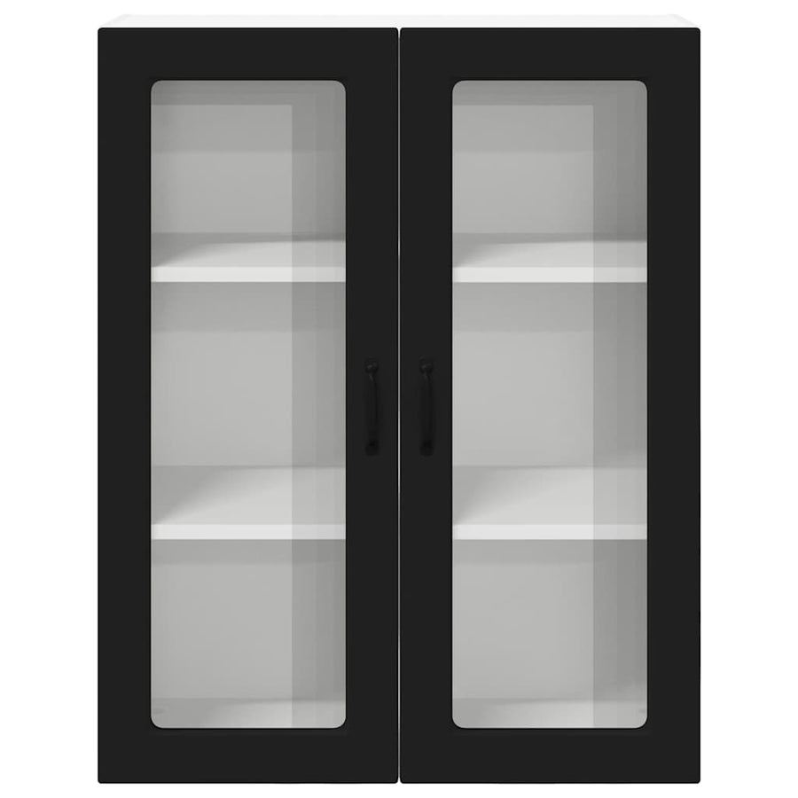Keukenkast aan de muur Zwart 80 x 31 x 100 cm Bewerkt hout