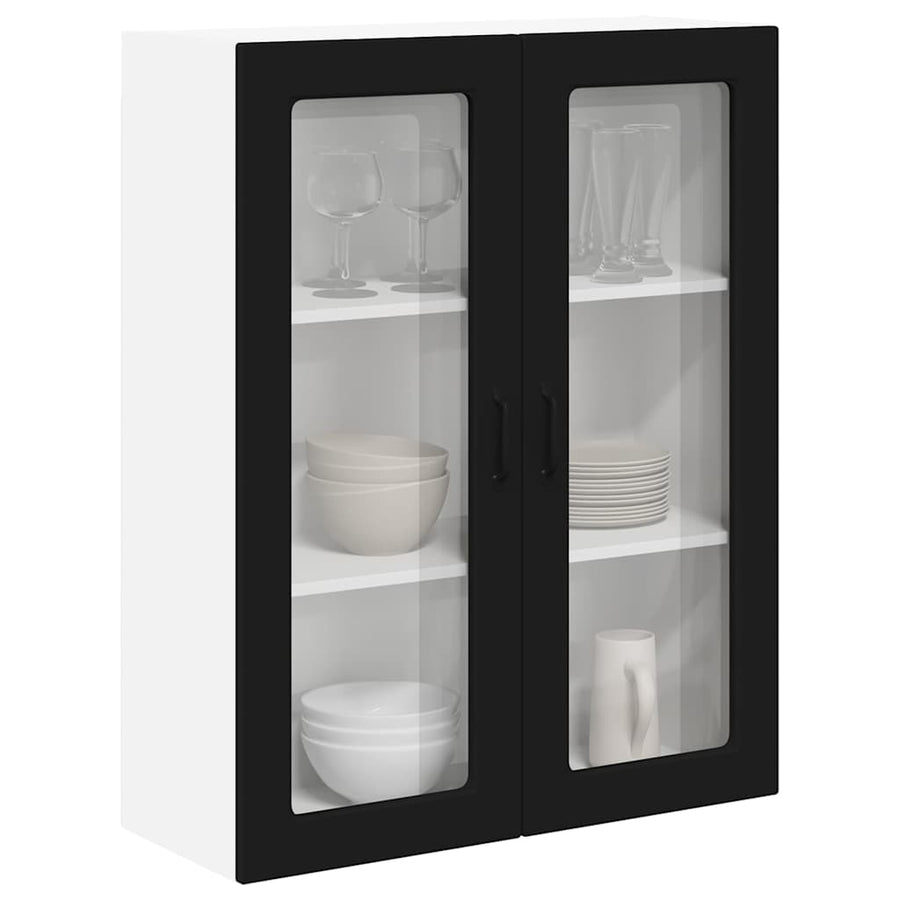 Keukenkast aan de muur Zwart 80 x 31 x 100 cm Bewerkt hout