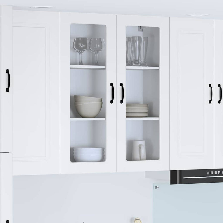 Keukenkast aan de muur met plank Hoogglans wit 80 x 31 x 100 cm