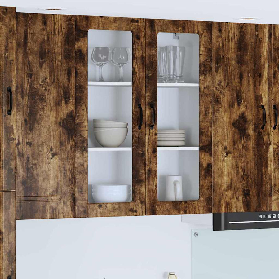 Keukenkast aan de muur met plank Gerookt eiken 80 x 31 x 100 cm