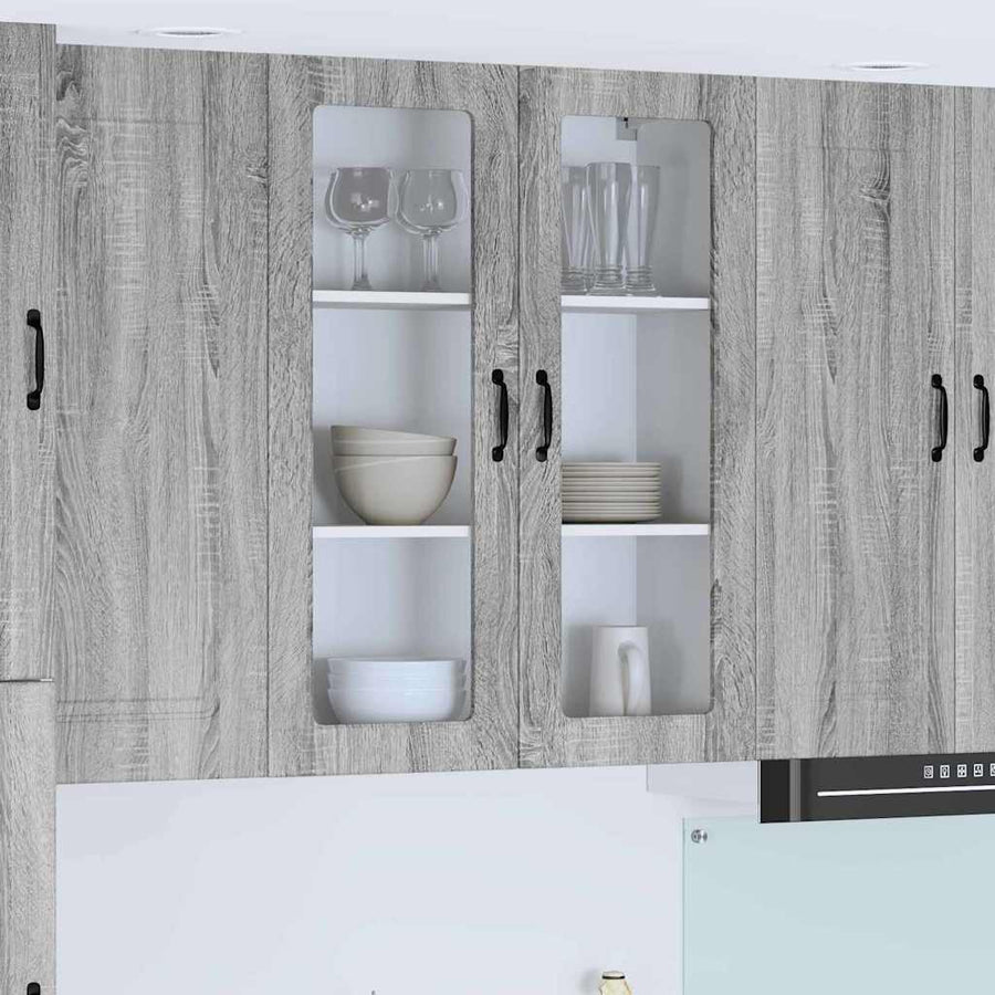 Keukenkast aan de muur met plank Grijs Sonoma 80 x 31 x 100 cm