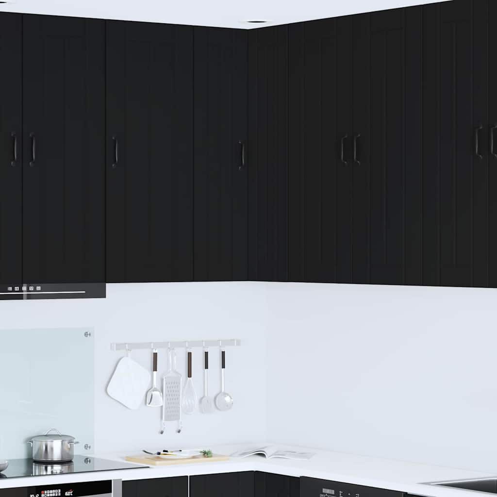 Keukenkast aan de muur Zwart 57 x 57 x 100 cm Bewerkt hout