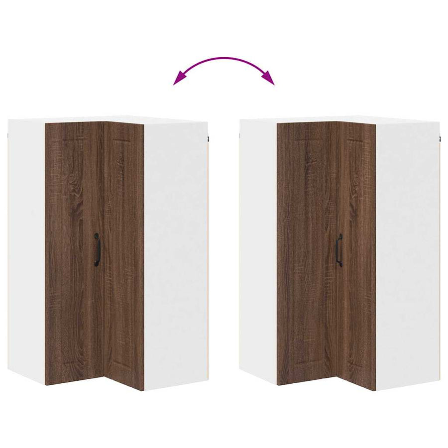 Keukenkast aan de muur met plank Bruin Eiken 57 x 57 x 100 cm