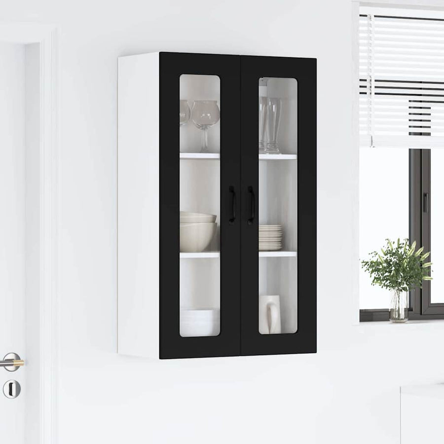 Keukenkast aan de muur Zwart 60 x 31 x 100 cm Bewerkt hout