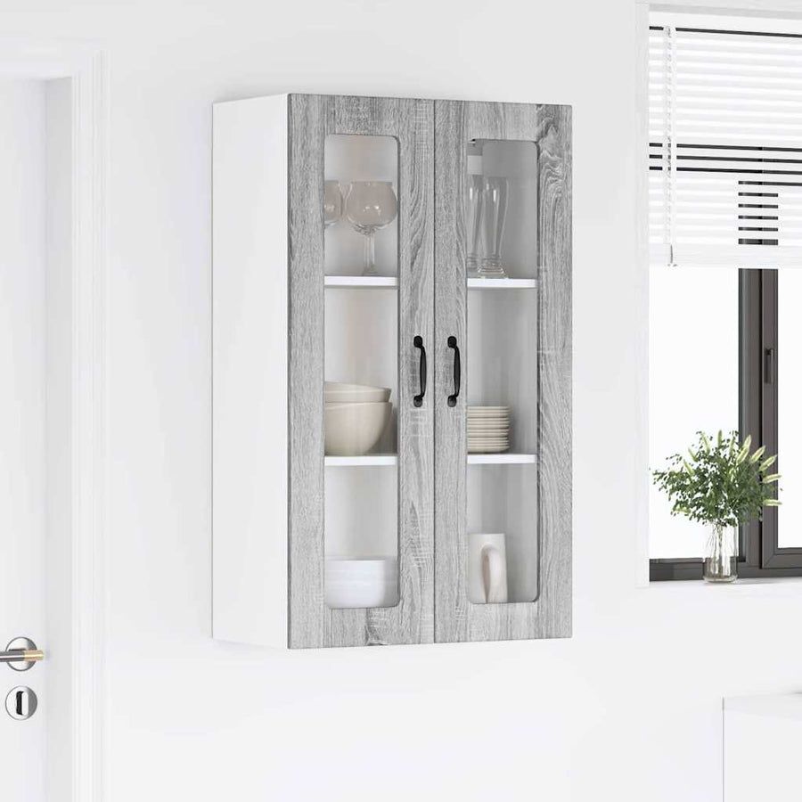 Keukenkast aan de muur met plank Grijs Sonoma 60 x 31 x 100 cm