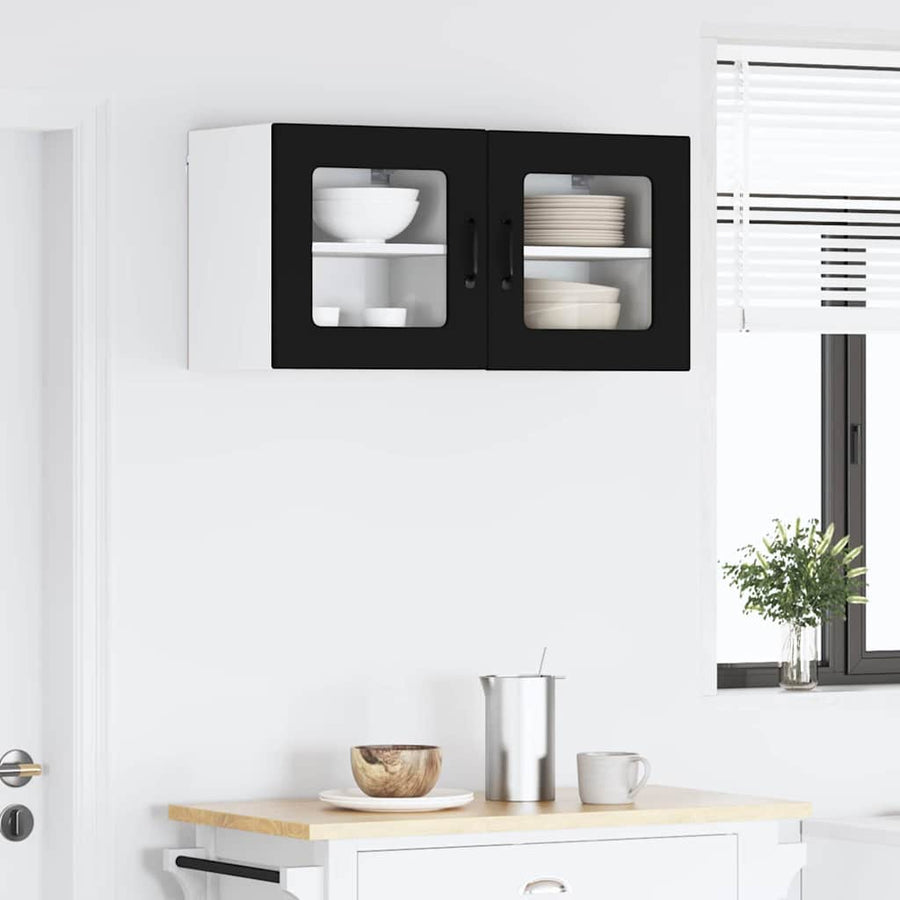 Keukenkast aan de muur Zwart 40 x 31 x 40 cm Bewerkt hout