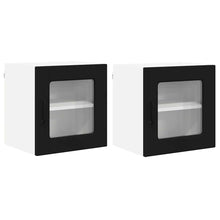 Keukenkast aan de muur 2 pcs Zwart 40 x 31 x 40 cm Bewerkt hout