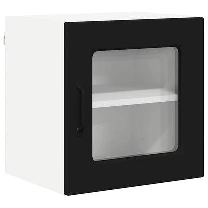 Keukenkast aan de muur 2 pcs Zwart 40 x 31 x 40 cm Bewerkt hout