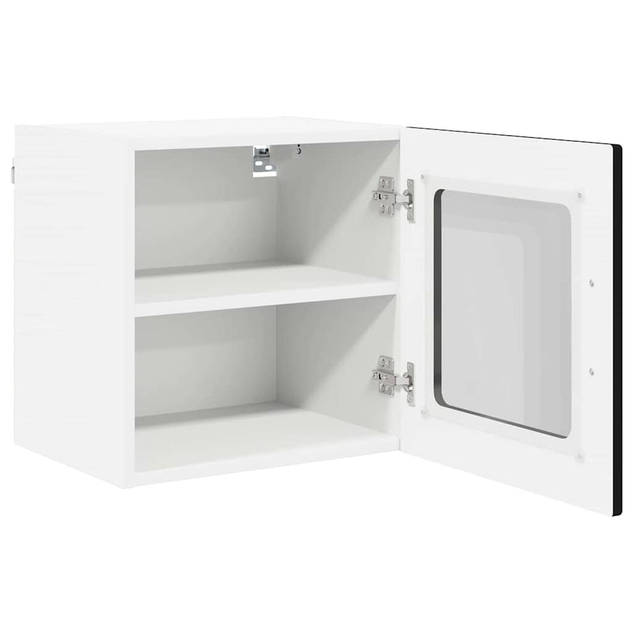 Keukenkast aan de muur 2 pcs Zwart 40 x 31 x 40 cm Bewerkt hout