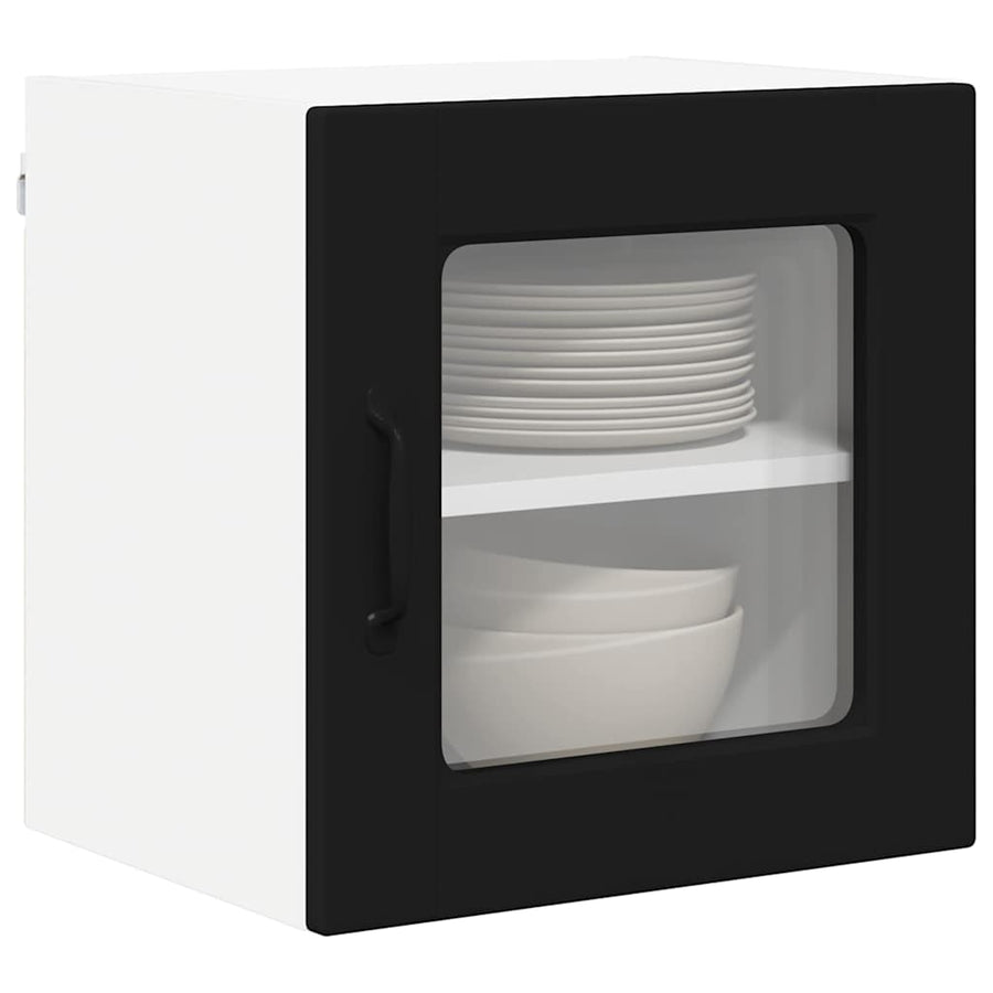 Keukenkast aan de muur 2 pcs Zwart 40 x 31 x 40 cm Bewerkt hout