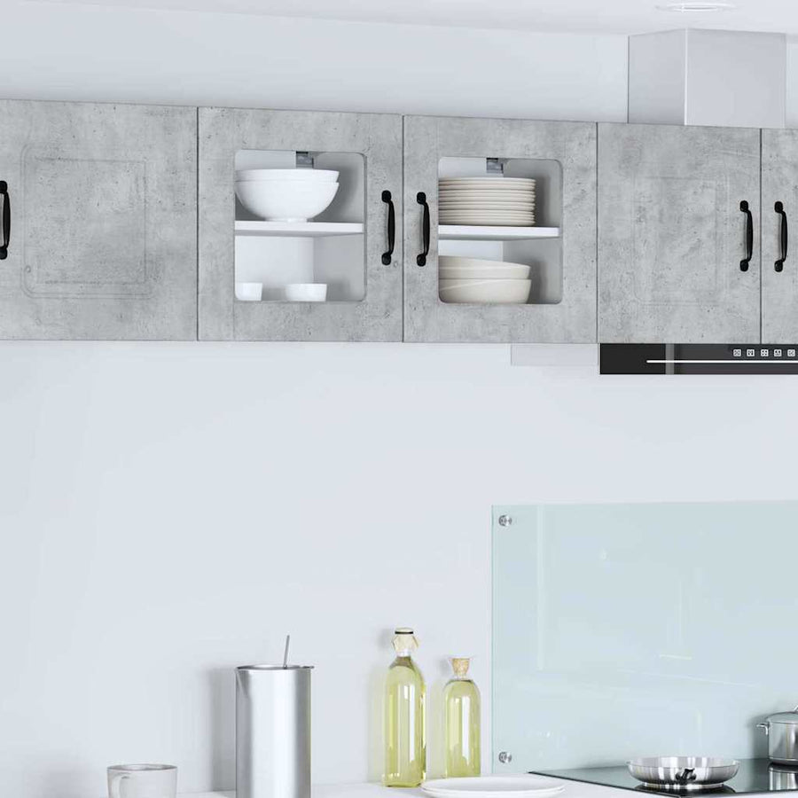 Keukenkast aan de muur 2 pcs Beton Grijs 40 x 31 x 40 cm