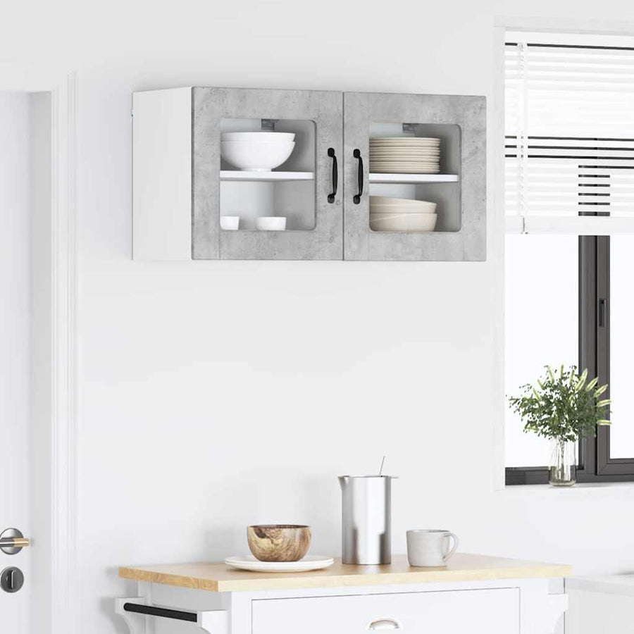 Keukenkast aan de muur 2 pcs Beton Grijs 40 x 31 x 40 cm
