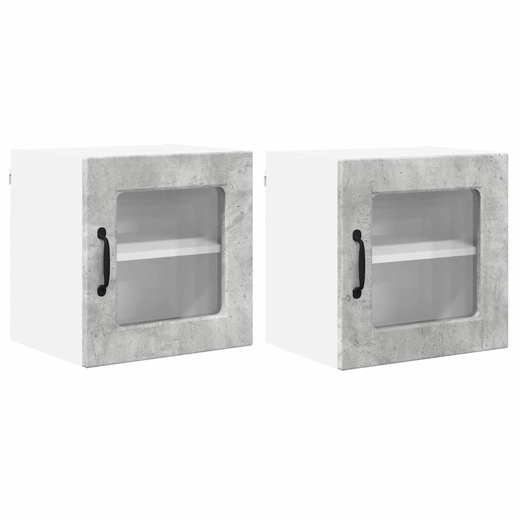 Keukenkast aan de muur 2 pcs Beton Grijs 40 x 31 x 40 cm