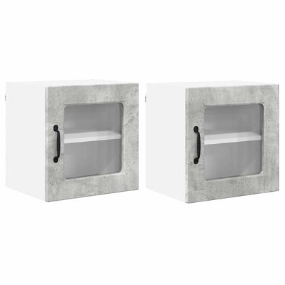 Keukenkast aan de muur 2 pcs Beton Grijs 40 x 31 x 40 cm