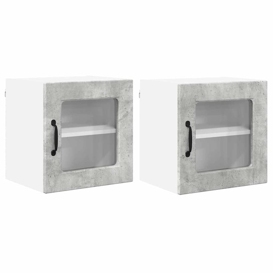 Keukenkast aan de muur 2 pcs Beton Grijs 40 x 31 x 40 cm