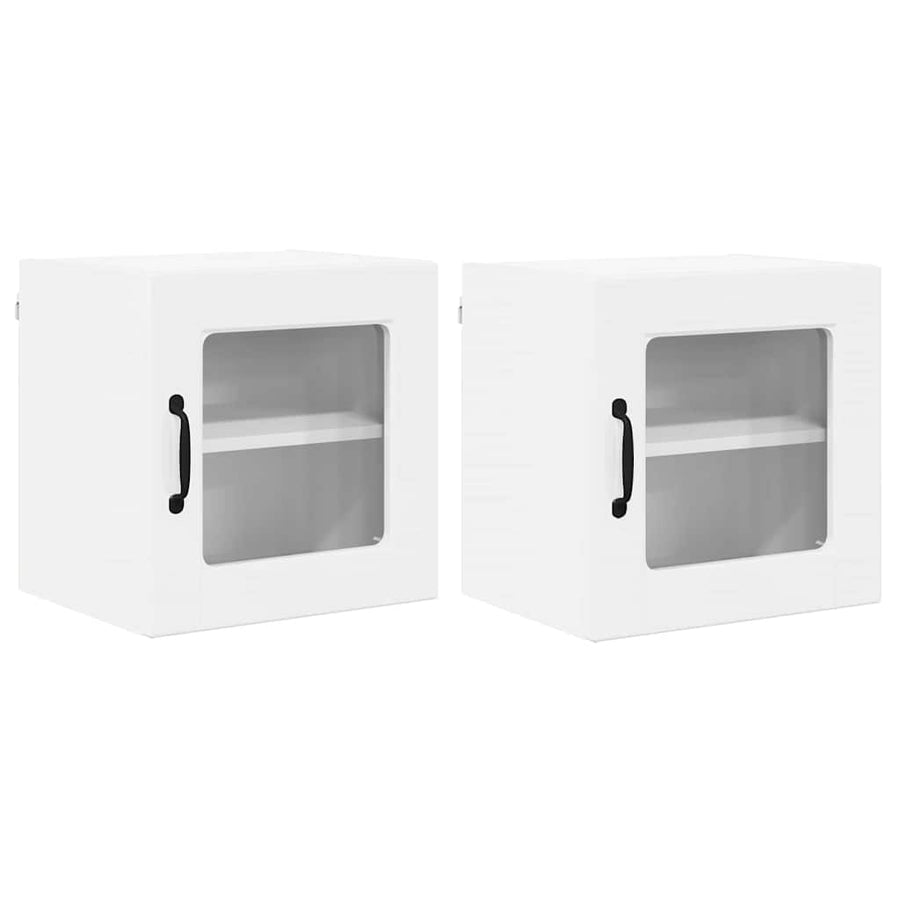 Keukenkast aan de muur 2 pcs Hoogglans wit 40 x 31 x 40 cm