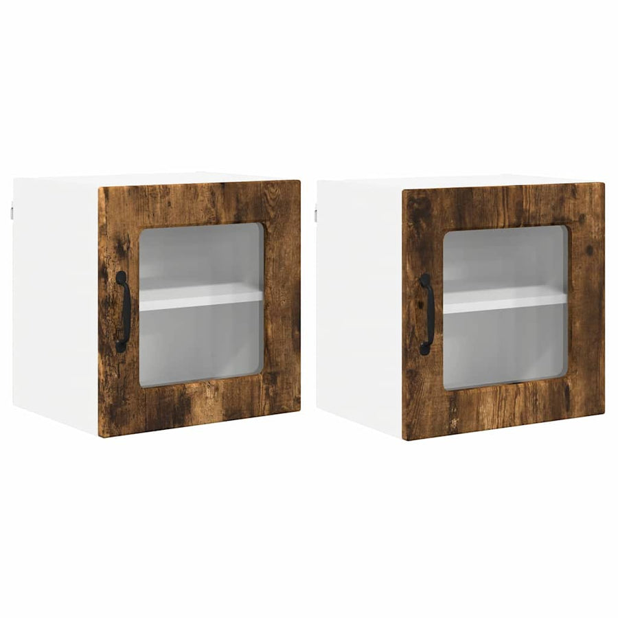Keukenkast aan de muur 2 pcs Gerookt eiken 40 x 31 x 40 cm