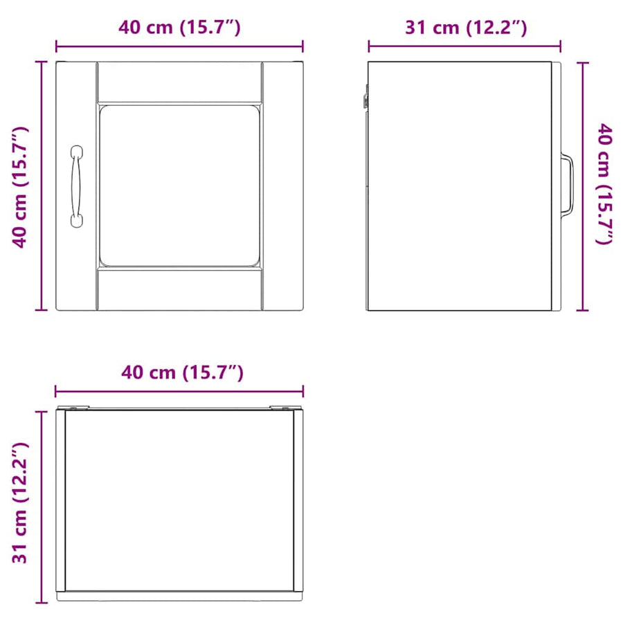 Keukenkast aan de muur 2 pcs Grijs Sonoma 40 x 31 x 40 cm