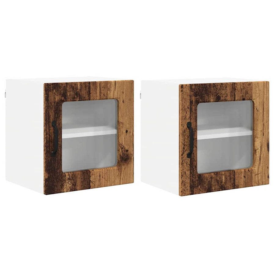 Keukenkast aan de muur met plank 2 pcs Oud Hout 40 x 31 x 40 cm