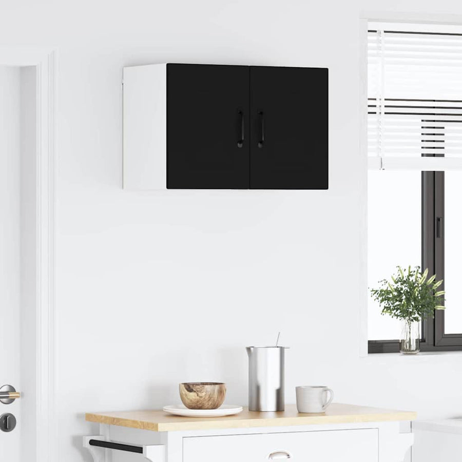 Keukenkast aan de muur Zwart 30 x 31 x 40 cm Bewerkt hout