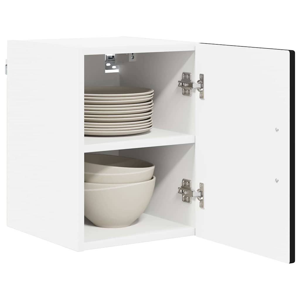 Keukenkast aan de muur 2 pcs Zwart 30 x 31 x 40 cm Bewerkt hout