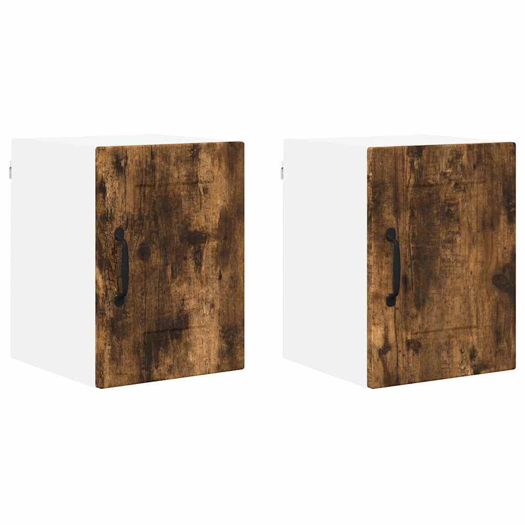 Keukenkast aan de muur 2 pcs Gerookt eiken 30 x 31 x 40 cm