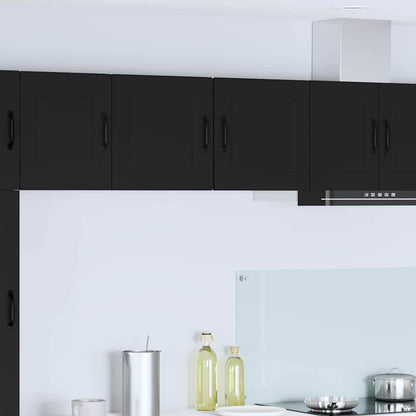 Keukenkast aan de muur 2 pcs Zwart 40 x 31 x 40 cm Bewerkt hout