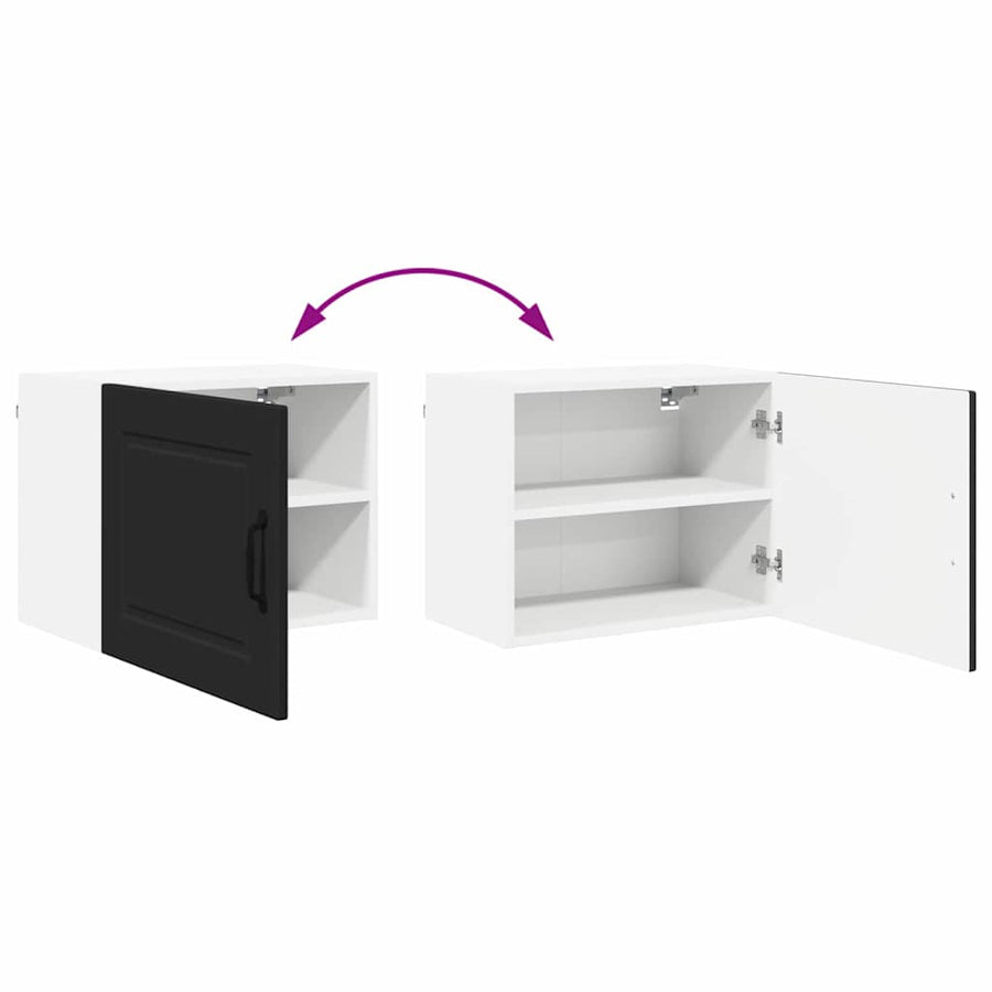 Keukenkast aan de muur Zwart 50 x 31 x 40 cm Bewerkt hout