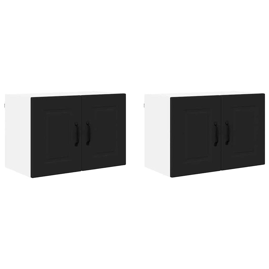 Keukenkast aan de muur 2 pcs Zwart 60 x 31 x 40 cm Bewerkt hout