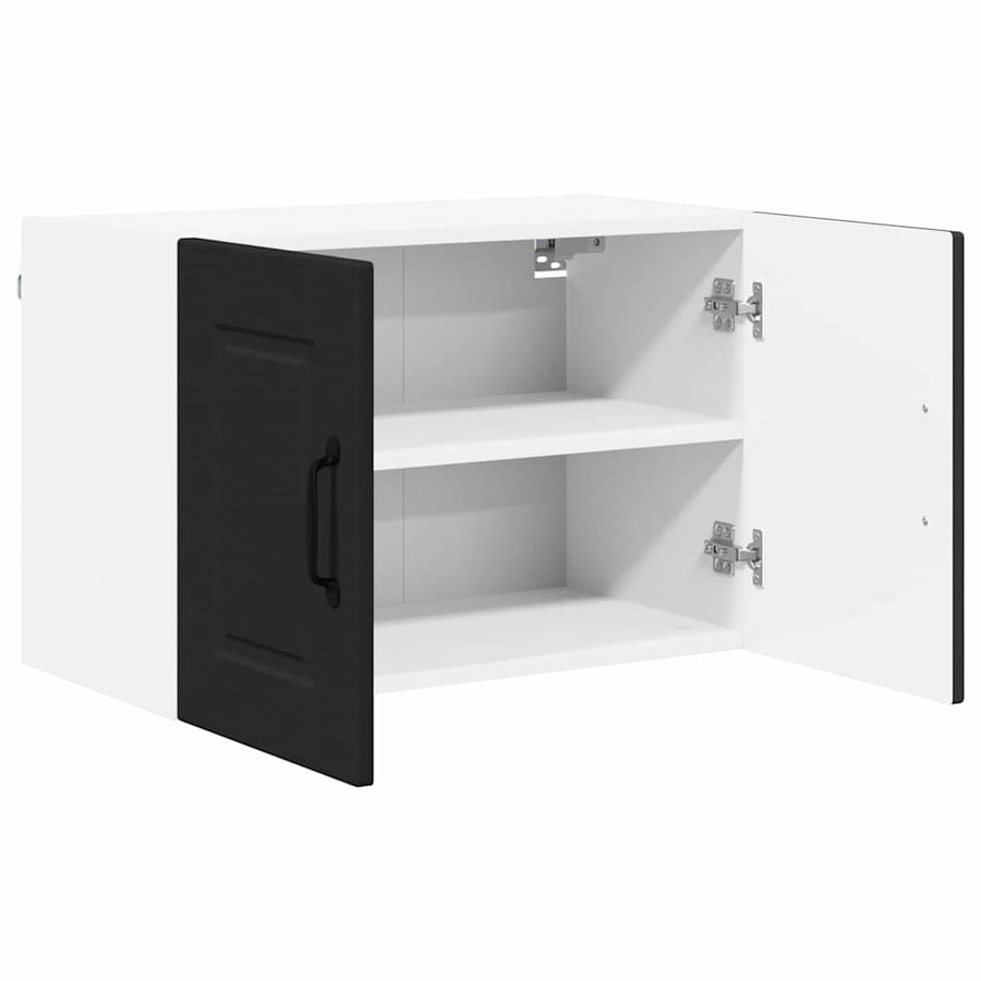 Keukenkast aan de muur 2 pcs Zwart 60 x 31 x 40 cm Bewerkt hout