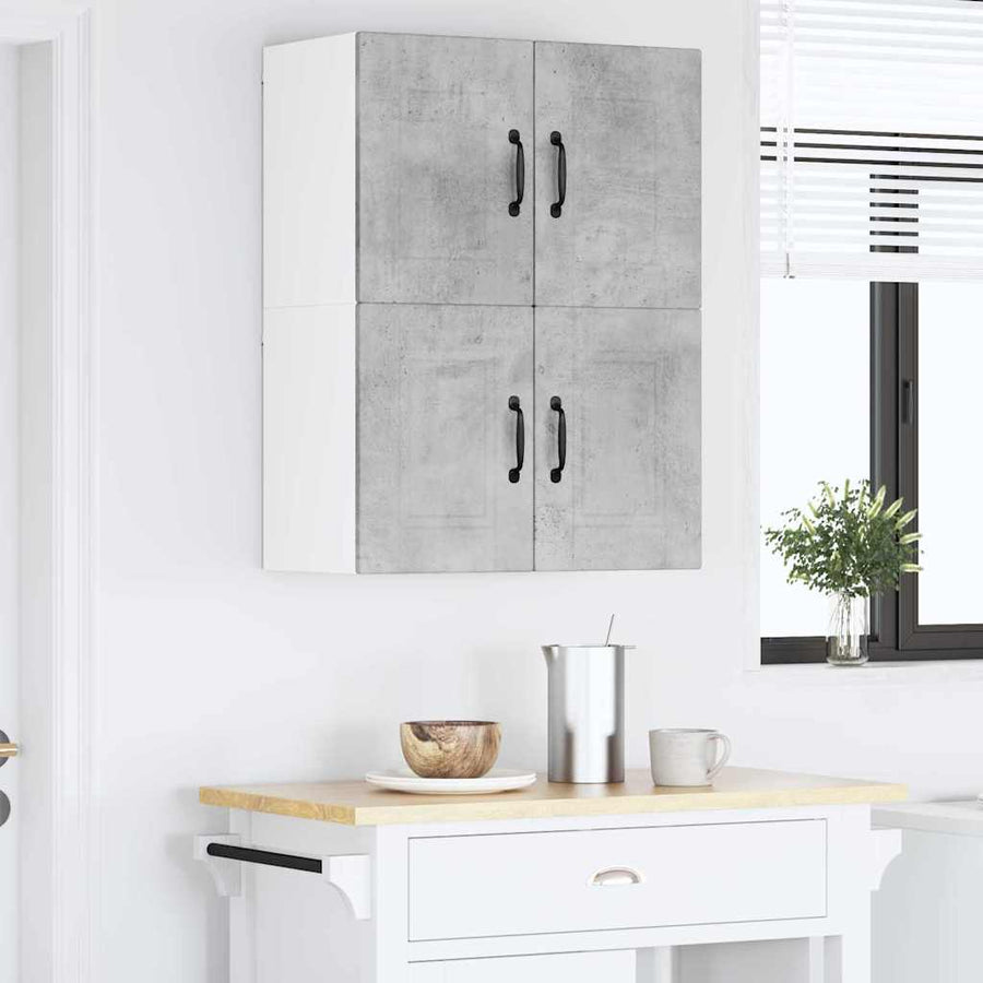 Keukenkast aan de muur 2 pcs Beton Grijs 60 x 31 x 40 cm