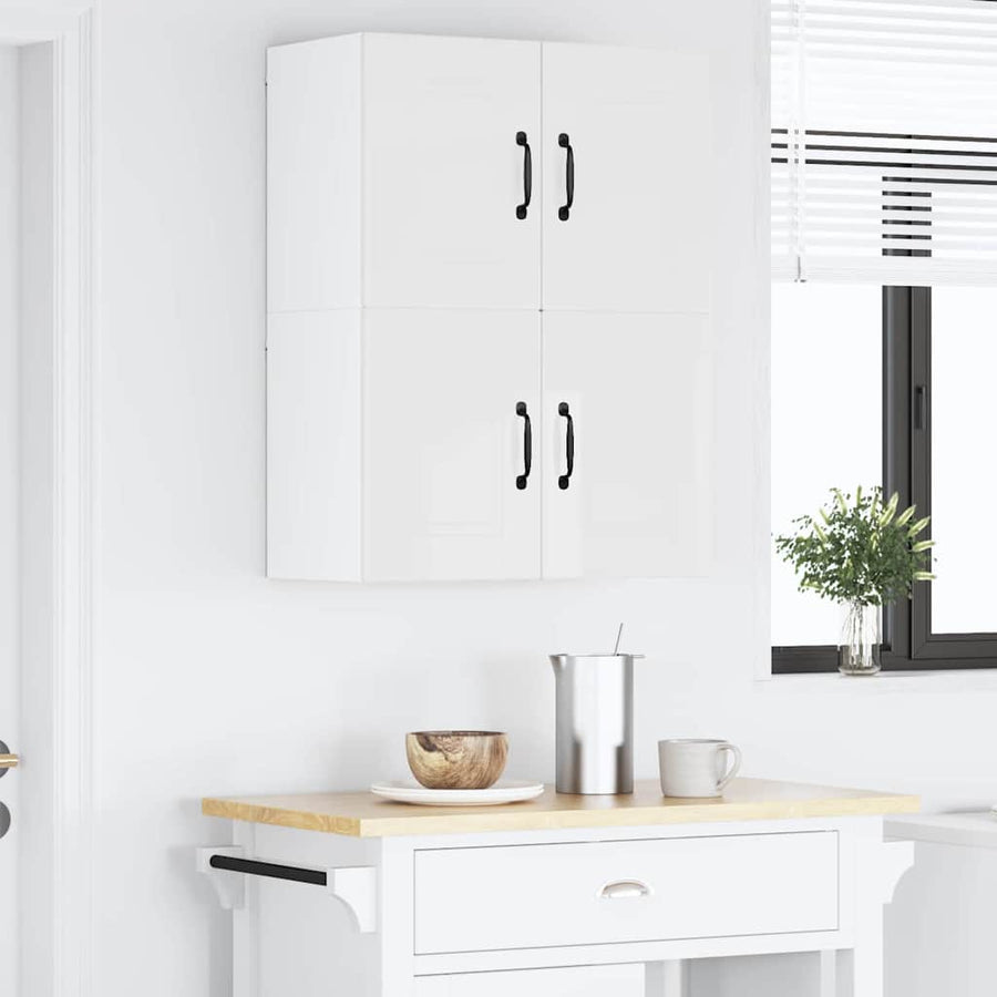 Keukenkast aan de muur 2 pcs Hoogglans wit 60 x 31 x 40 cm