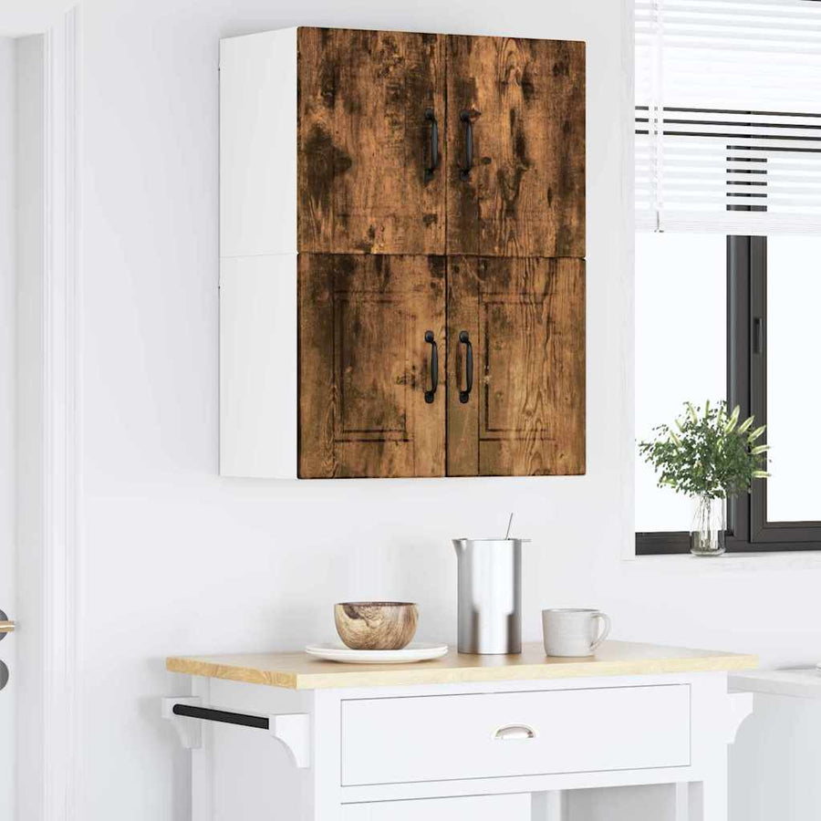 Keukenkast aan de muur 2 pcs Gerookt eiken 60 x 31 x 40 cm
