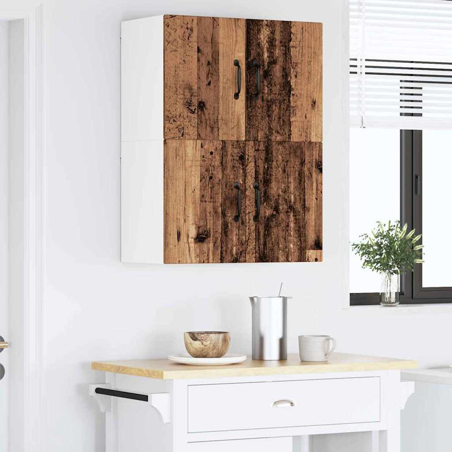 Keukenkast aan de muur met plank 2 pcs Oud Hout 60 x 31 x 40 cm
